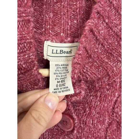 LL Bean Women's Wool Blend Cable Knit Sleeveless Sweater Vest Size Medium OGLN2 - Picture 3 of 4